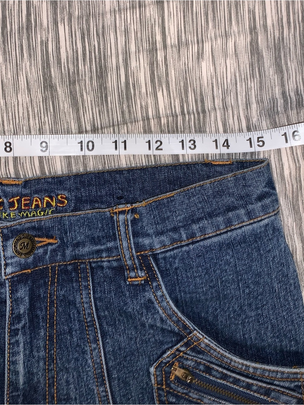 Vintage Y2K Magic Jeans High Rise straight leg Dark Wash Women’s Size 14 - Picture 9 of 12